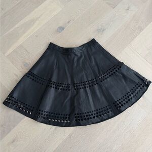 Elegant Black Leather Skirt